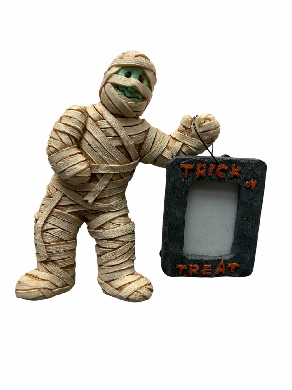 Vintage Mummy Photo Frame Trick or Treat Figurine